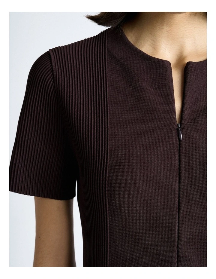 Milano Ottoman Stitch Midi Dress in Dark Chocolate image 4