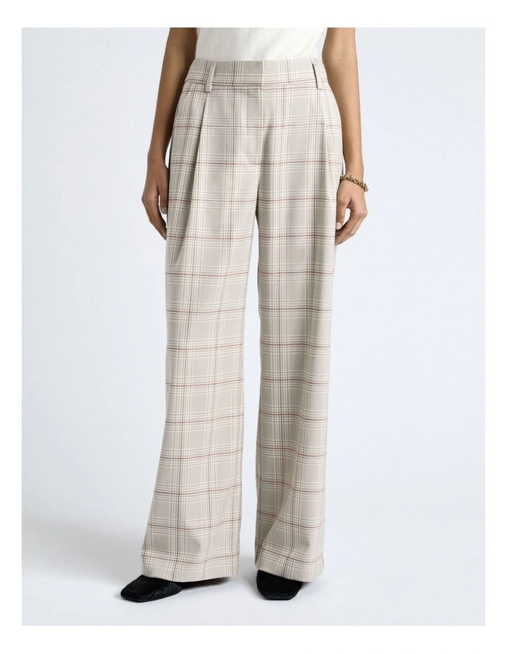 Prince Of Wales Check Wide Leg Pant in Multi image 1
