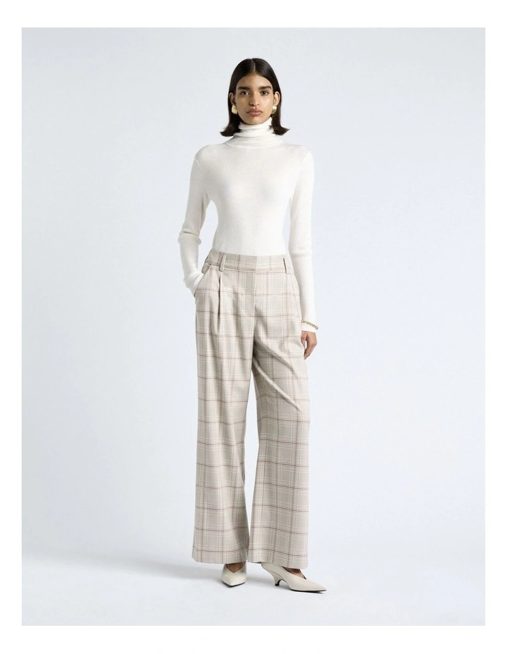 Prince Of Wales Check Wide Leg Pant in Multi image 4