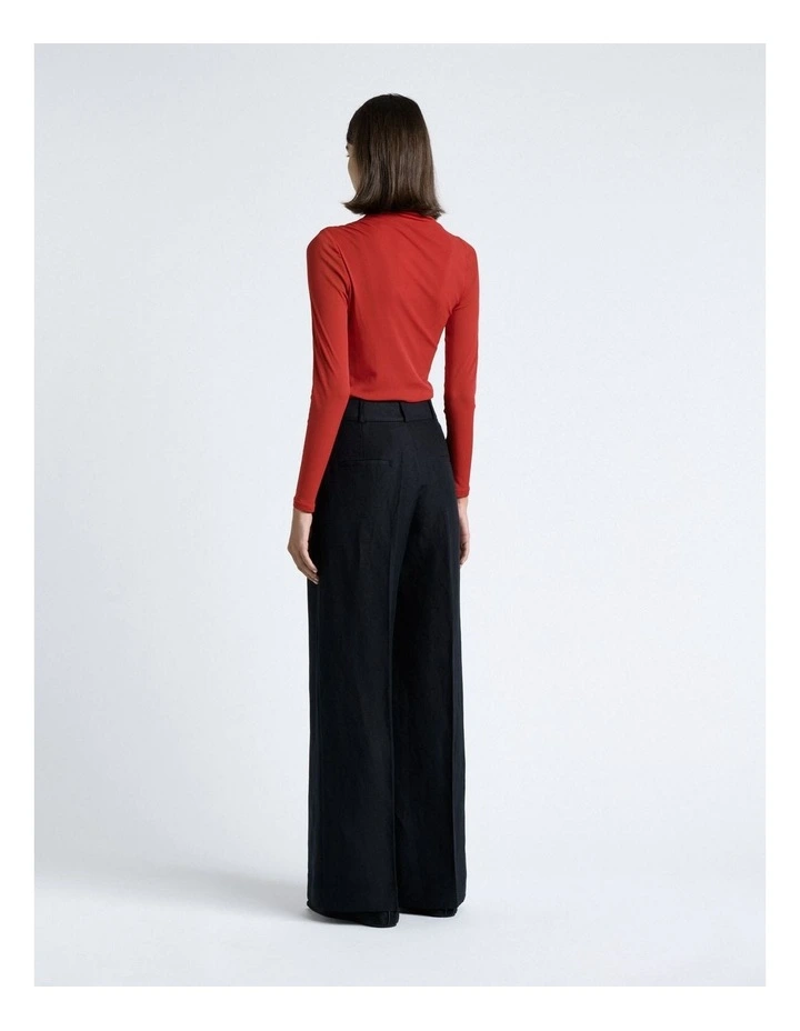 Ruched Mesh Long Sleeve Top image 2