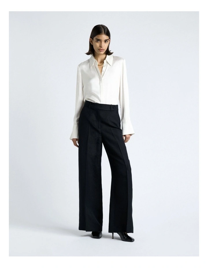 Viscose Satin Shirt in Ivory image 5