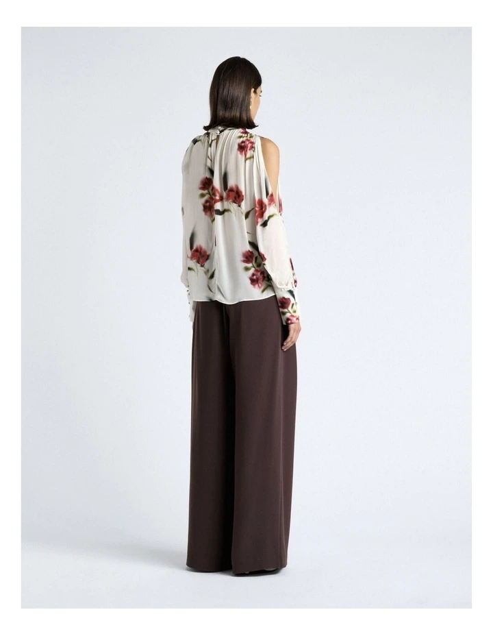Blurred Floral Georgette Split Sleeve Top in Floral image 2