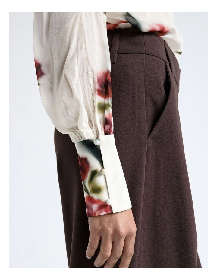 Blurred Floral Georgette Split Sleeve Top in Floral image 4