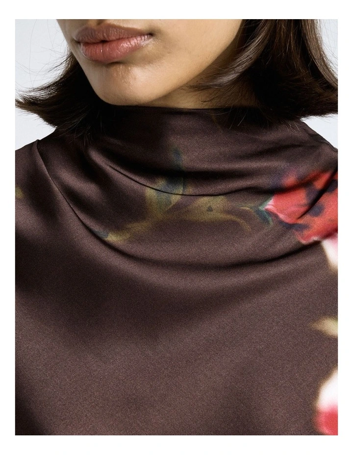 Blurred Floral Satin Viscose Top image 3