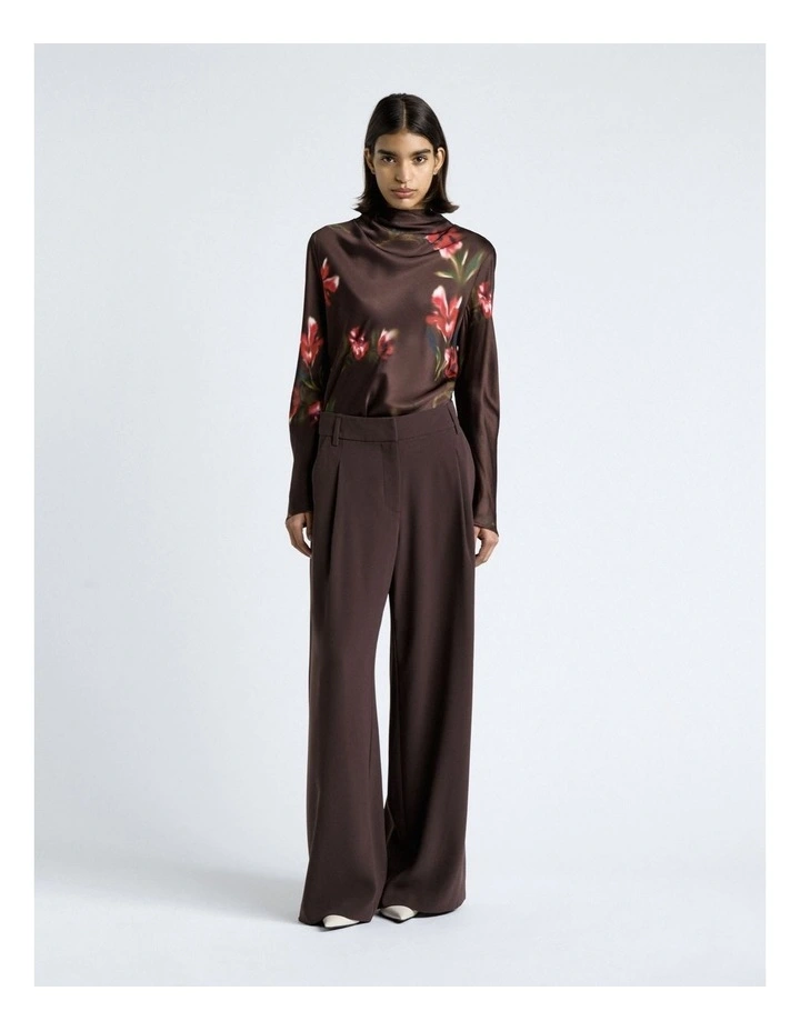 Blurred Floral Satin Viscose Top image 4