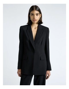 Crepe Boyfriend Blazer in Black