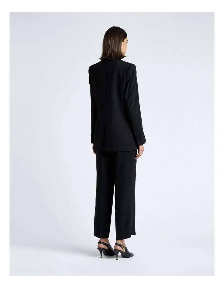 Crepe Boyfriend Blazer in Black image 2