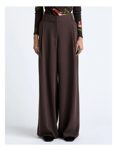Crepe Pleat Wide Leg Pant