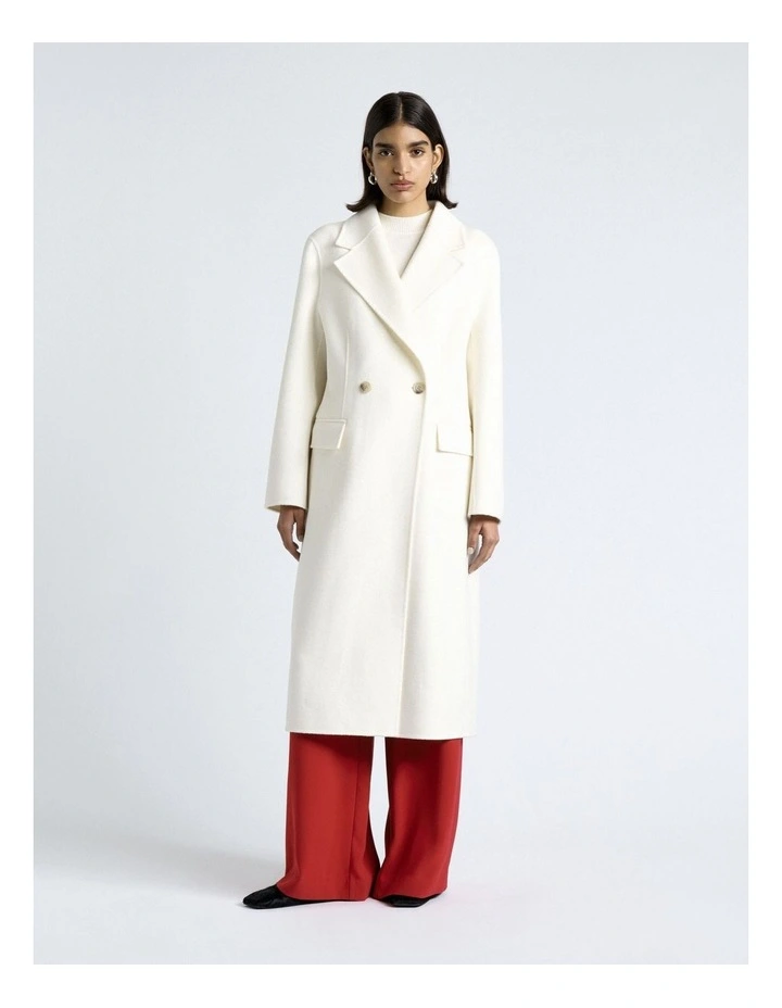 Double Faced Wool Long Coat in Red image 4