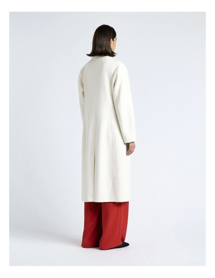 Double Faced Wool Long Coat in Red image 5