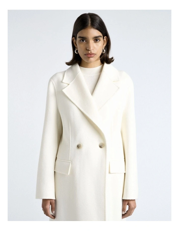 Double Faced Wool Long Coat in Red image 6