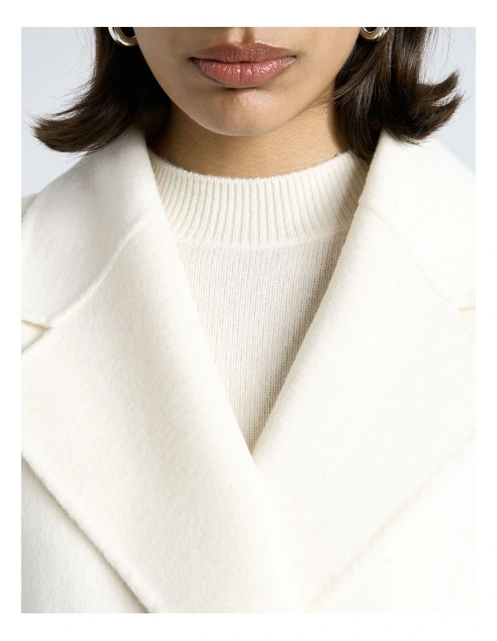 Double Faced Wool Long Coat in Red image 7