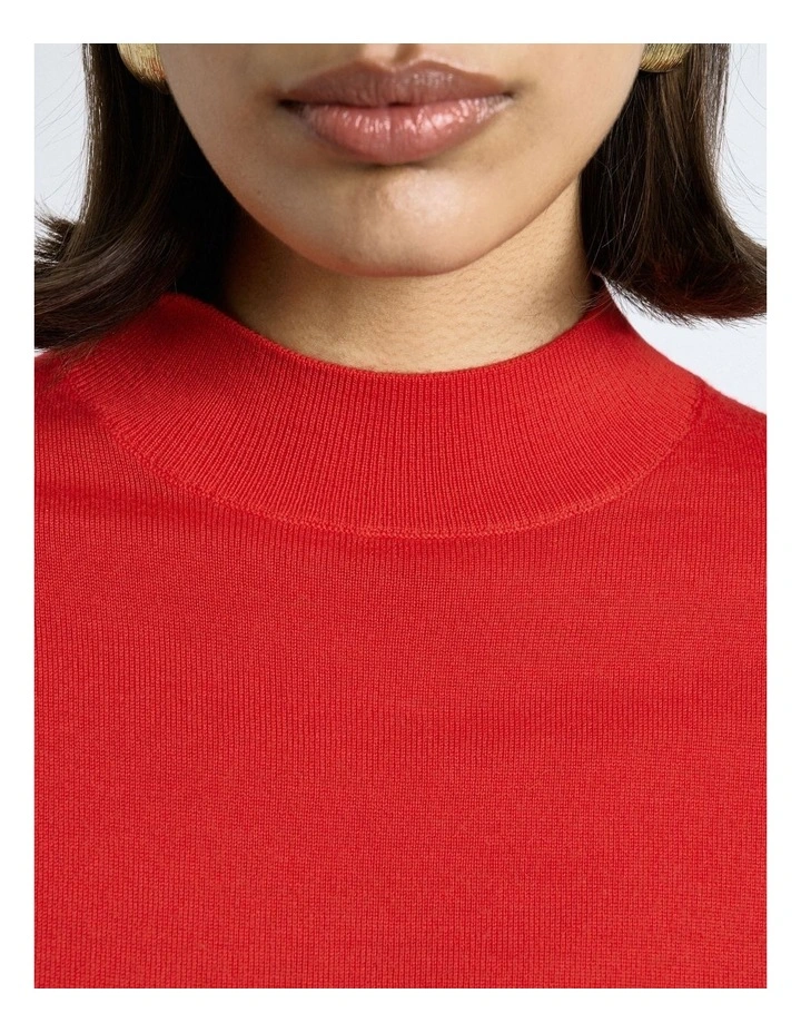 Short Sleeve Mock Neck Knit image 3