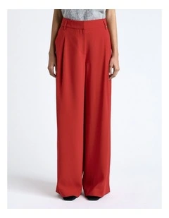 Crepe Pleat Wide Leg Pant