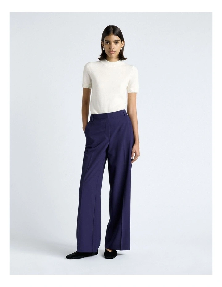 European Stretch Suiting Straight Leg Pant in Dark Cobalt image 3