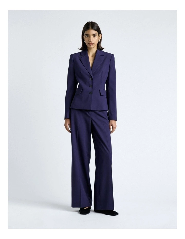 European Stretch Suiting Hourglass Blazer in Dark Cobalt image 4