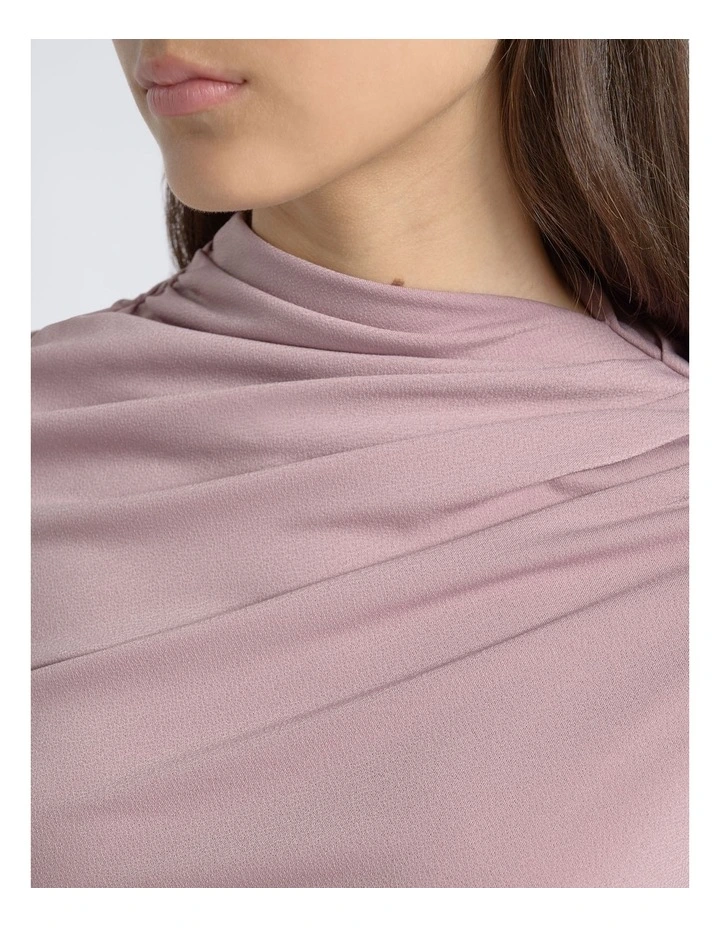 Crepe Mesh Gathered Top image 3