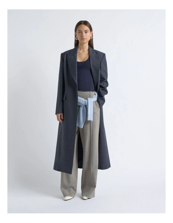 Check Single Breasted Coat image 1