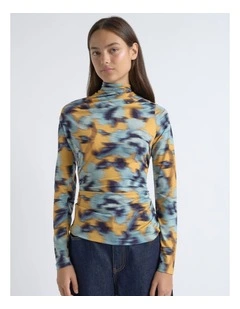 Blurred Floral Gathered Top