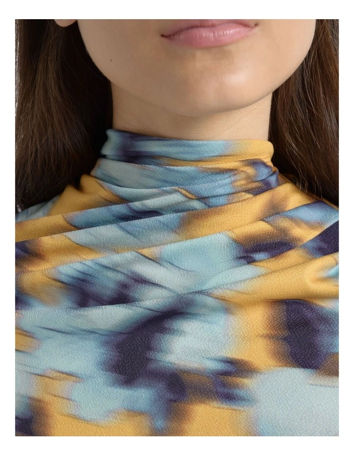 Blurred Floral Gathered Top image 4