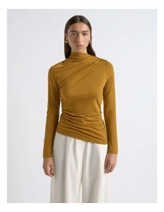 Mesh Gathered Top