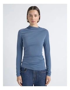 Mesh Gathered Top