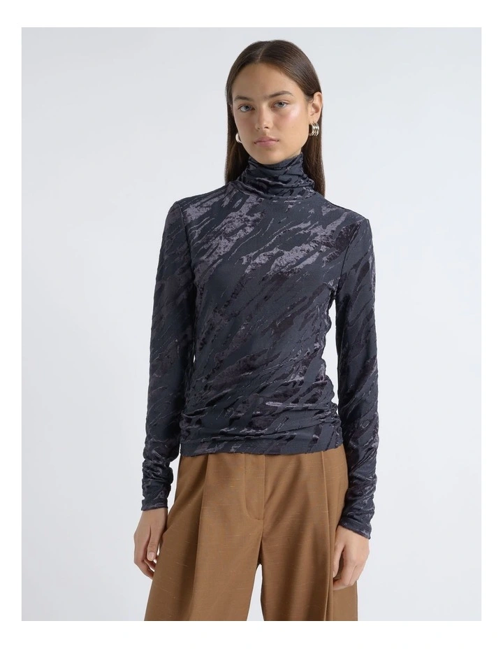 Flocked Long Sleeve Top image 1