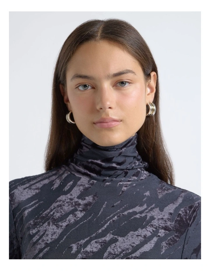 Flocked Long Sleeve Top image 3