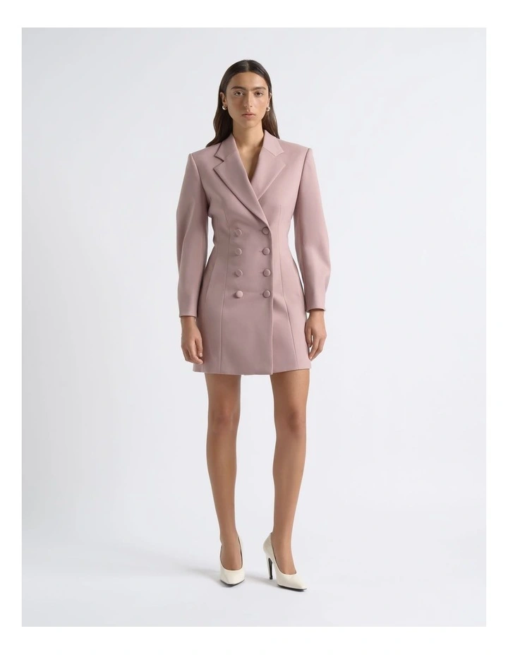 Double Breasted Blazer Dress in Deep Rose image 1