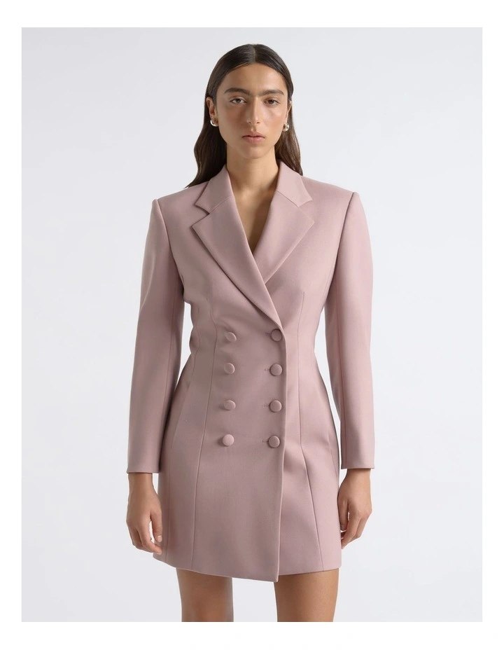 Double Breasted Blazer Dress in Deep Rose image 5