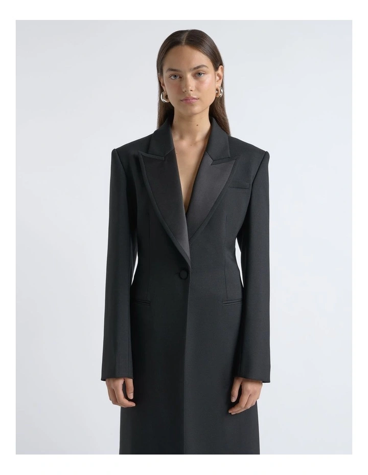 Single Breasted Satin Lapel Coat image 4