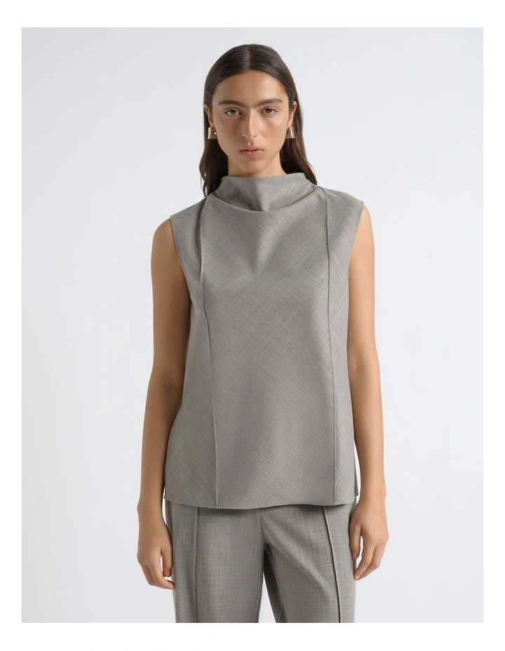 Drape Neck Pin Tuck Top image 1