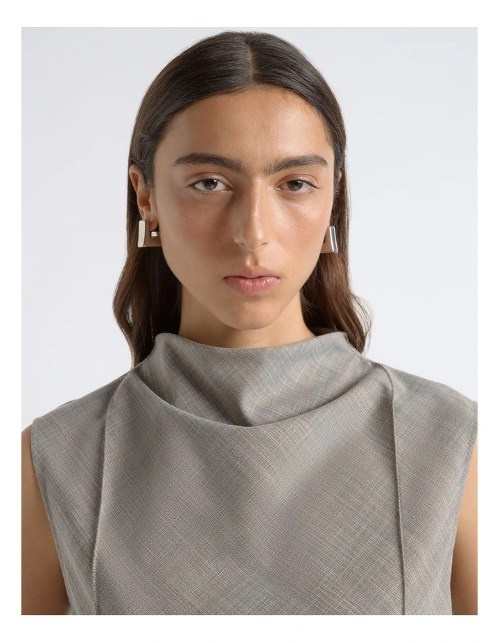 Drape Neck Pin Tuck Top image 3