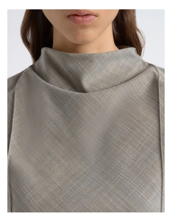 Drape Neck Pin Tuck Top image 4