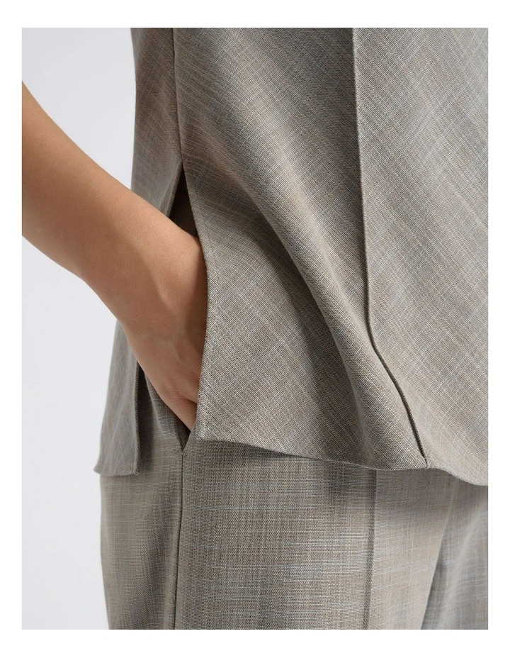 Drape Neck Pin Tuck Top image 5