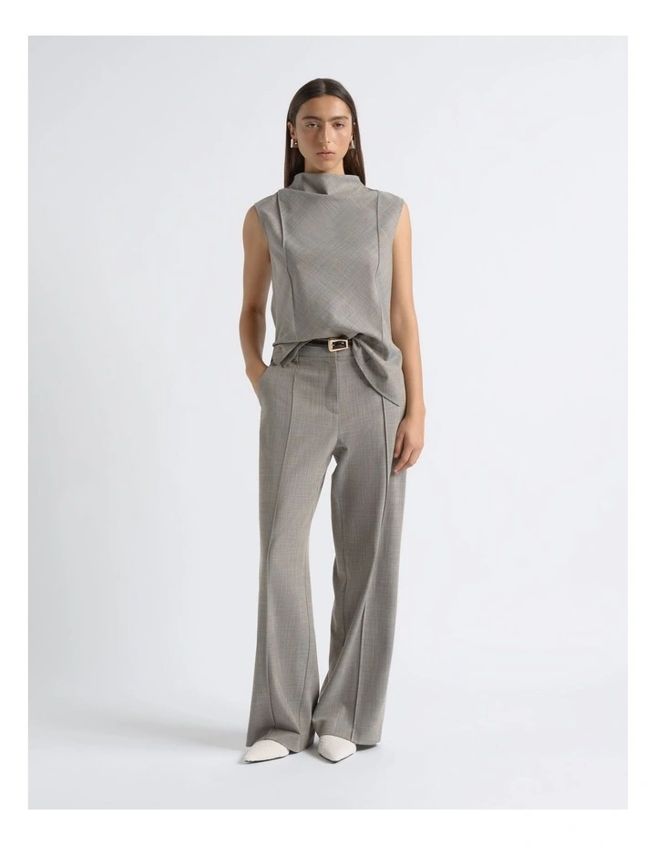 Drape Neck Pin Tuck Top image 6
