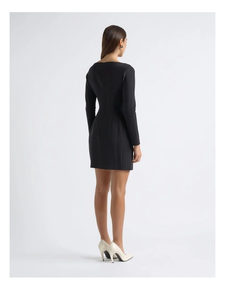 Boat Neck Tailored Mini Dress image 2