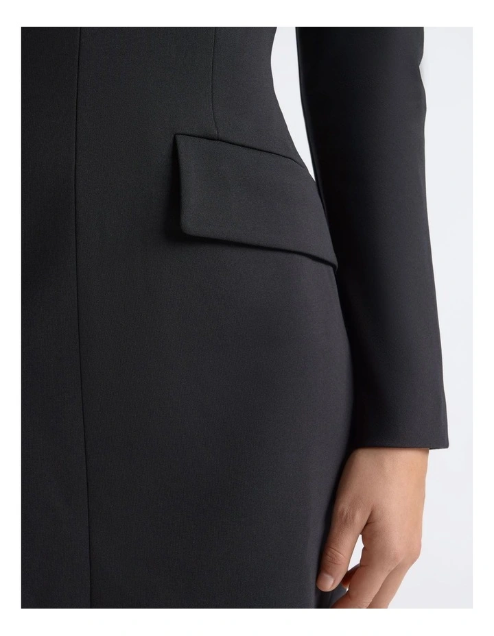 Boat Neck Tailored Mini Dress image 4
