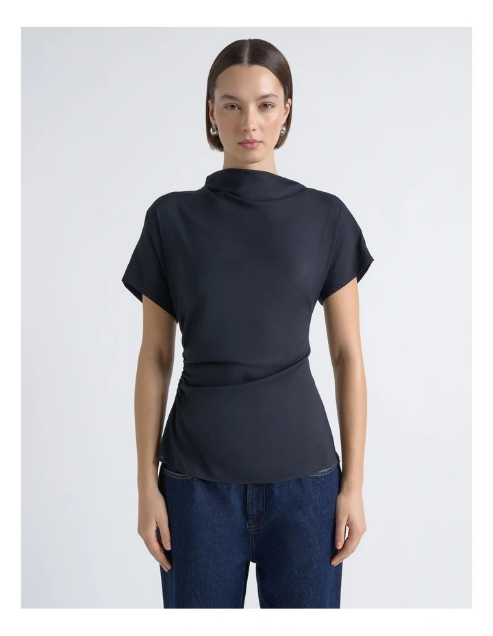 Stretch Viscose Drape Neck Top image 1