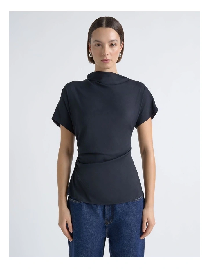 Stretch Viscose Drape Neck Top image 1