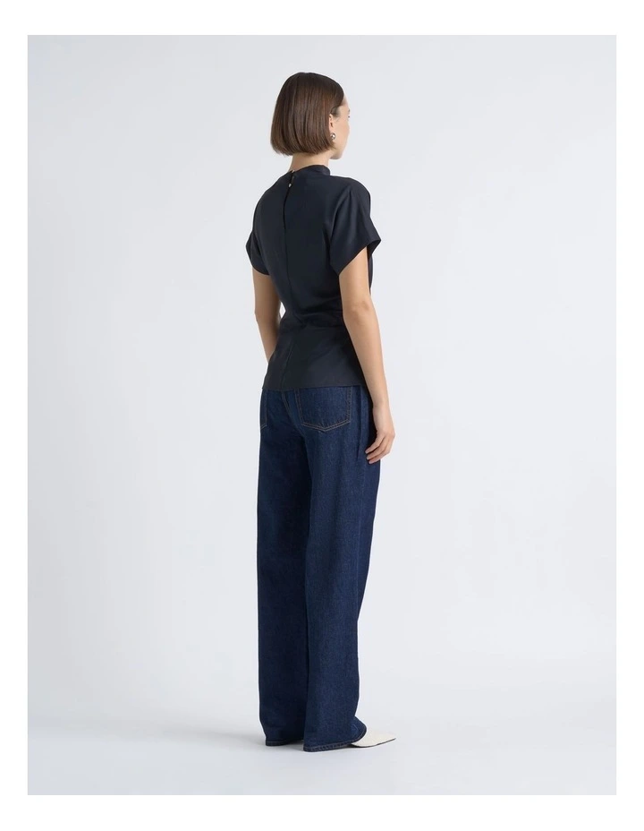 Stretch Viscose Drape Neck Top image 2