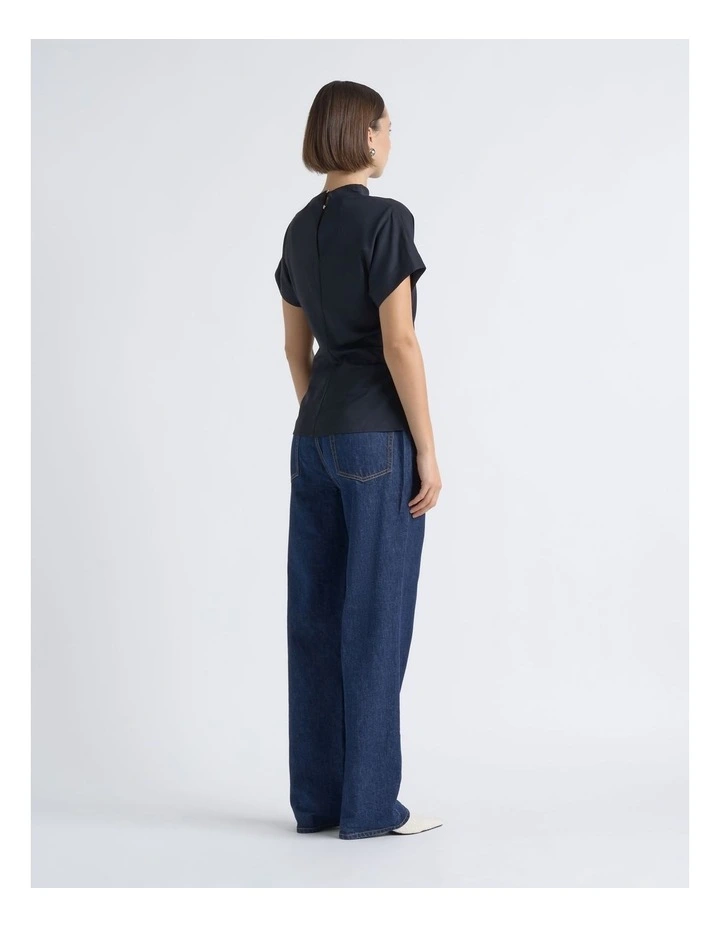 Stretch Viscose Drape Neck Top image 2