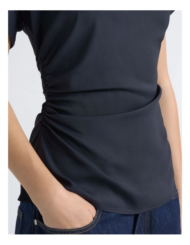 Stretch Viscose Drape Neck Top image 3