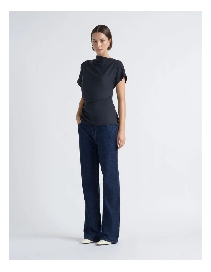Stretch Viscose Drape Neck Top image 4