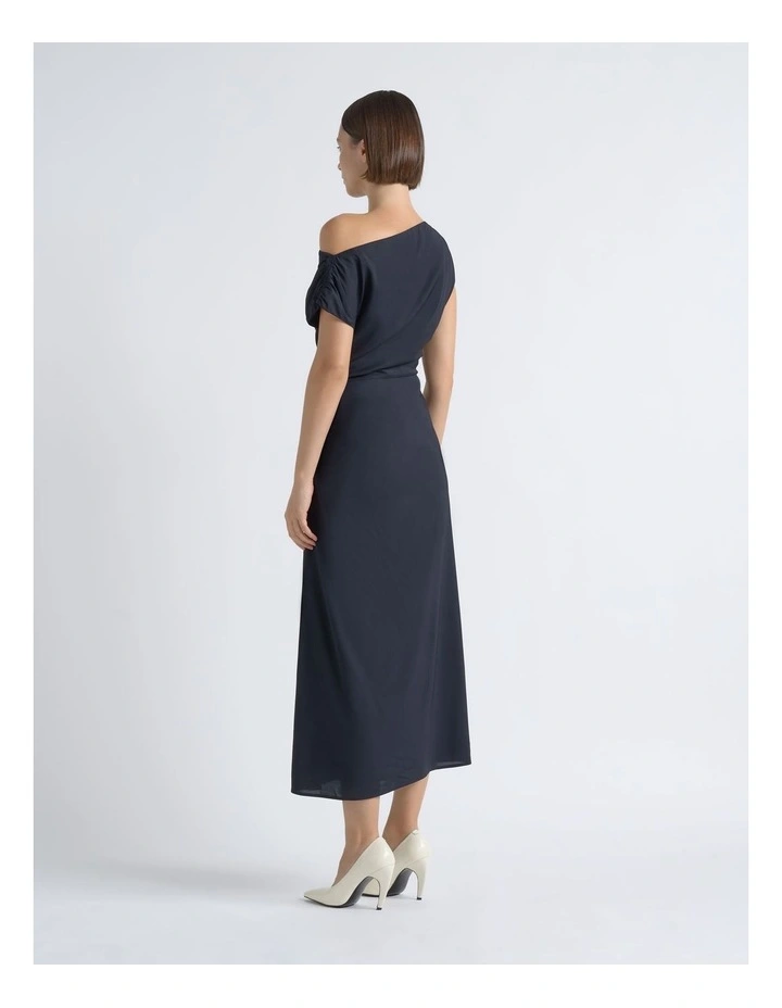 Asymmetrical Draped Midi Dress image 2