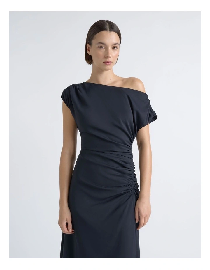 Asymmetrical Draped Midi Dress image 3