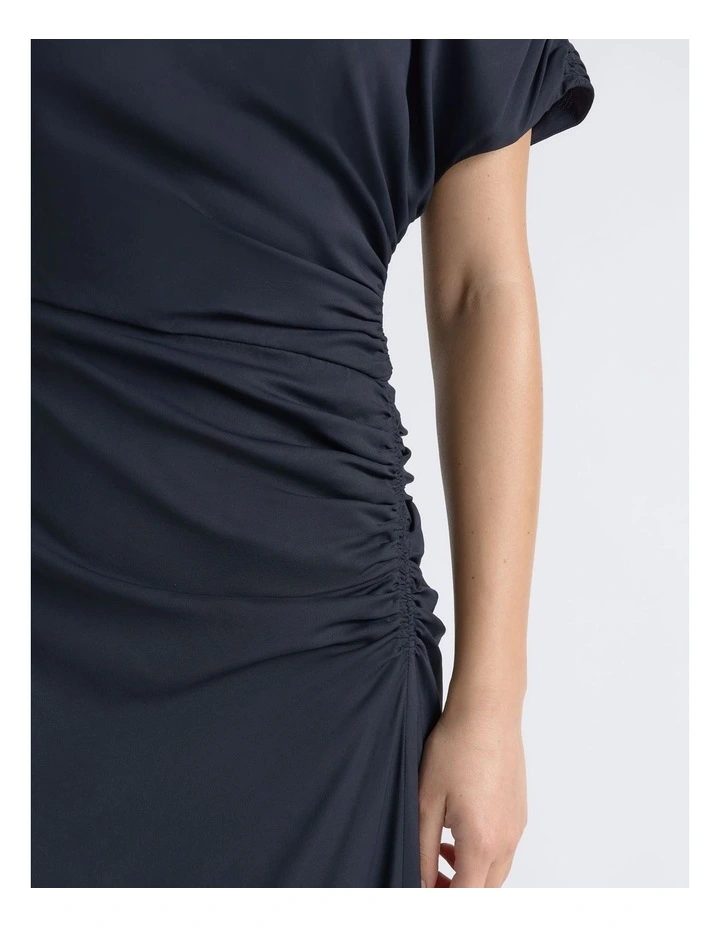 Asymmetrical Draped Midi Dress image 4