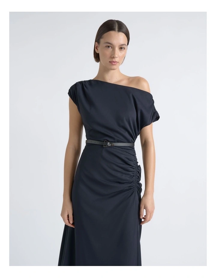 Asymmetrical Draped Midi Dress image 5