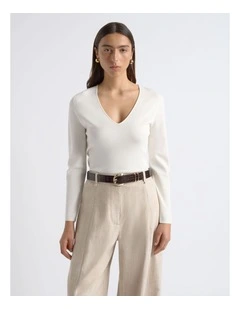 Milano Long Sleeve V Neck Knit