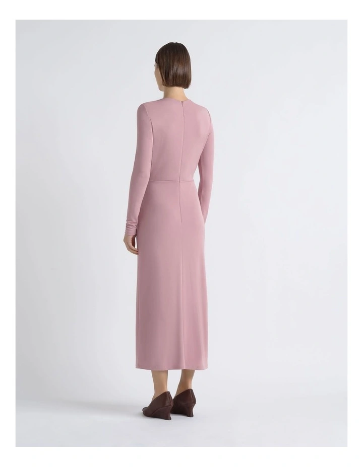 Long Sleeve Drape Midi Dress image 2